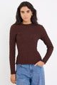 Captive Chocolate Lace Knit Long Sleeved Top