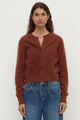 Carina Burnt Amber Merino Wool Cardigan
