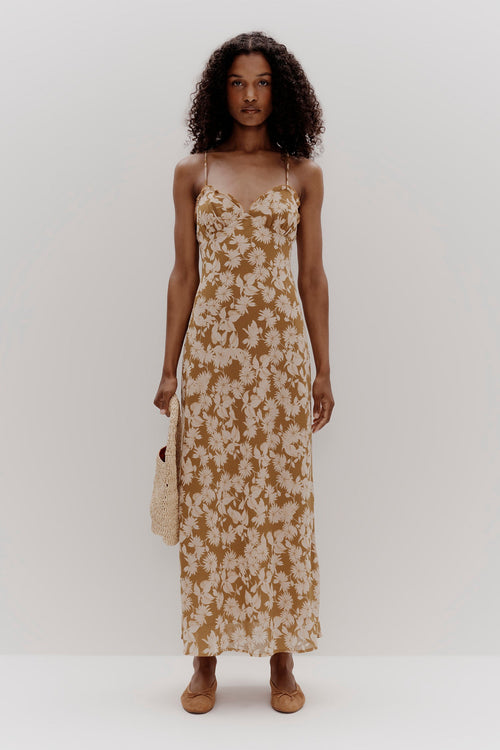 Model wears a Floral Slip Dress