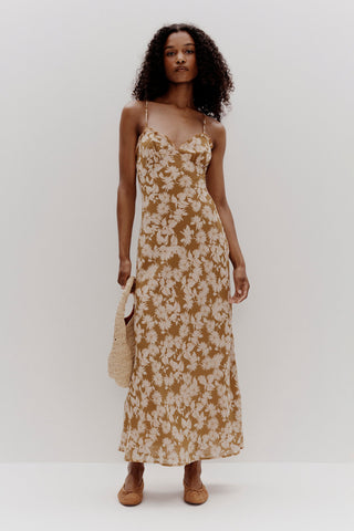 Model wears a Floral Slip Dress