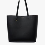 Black tote bag on a white background