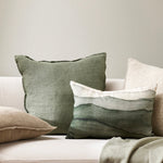 Cassia Moss Feather Inner 55x55cm  Linen Cushion