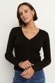 Character Black Rib Knit Cardigan