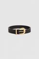 Chocolate Gold Buckle Leather Belt
