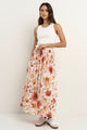 Cheerful Sunrise Meadow Shirred Waist Maxi Skirt