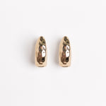 Chunky Hammered Oval Gold Earrings