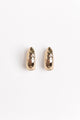 Chunky Hammered Oval Gold Earrings