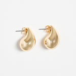 Chunky Teardrop Gold Stud Earrings