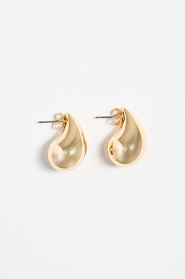 Chunky Teardrop Gold Stud Earrings
