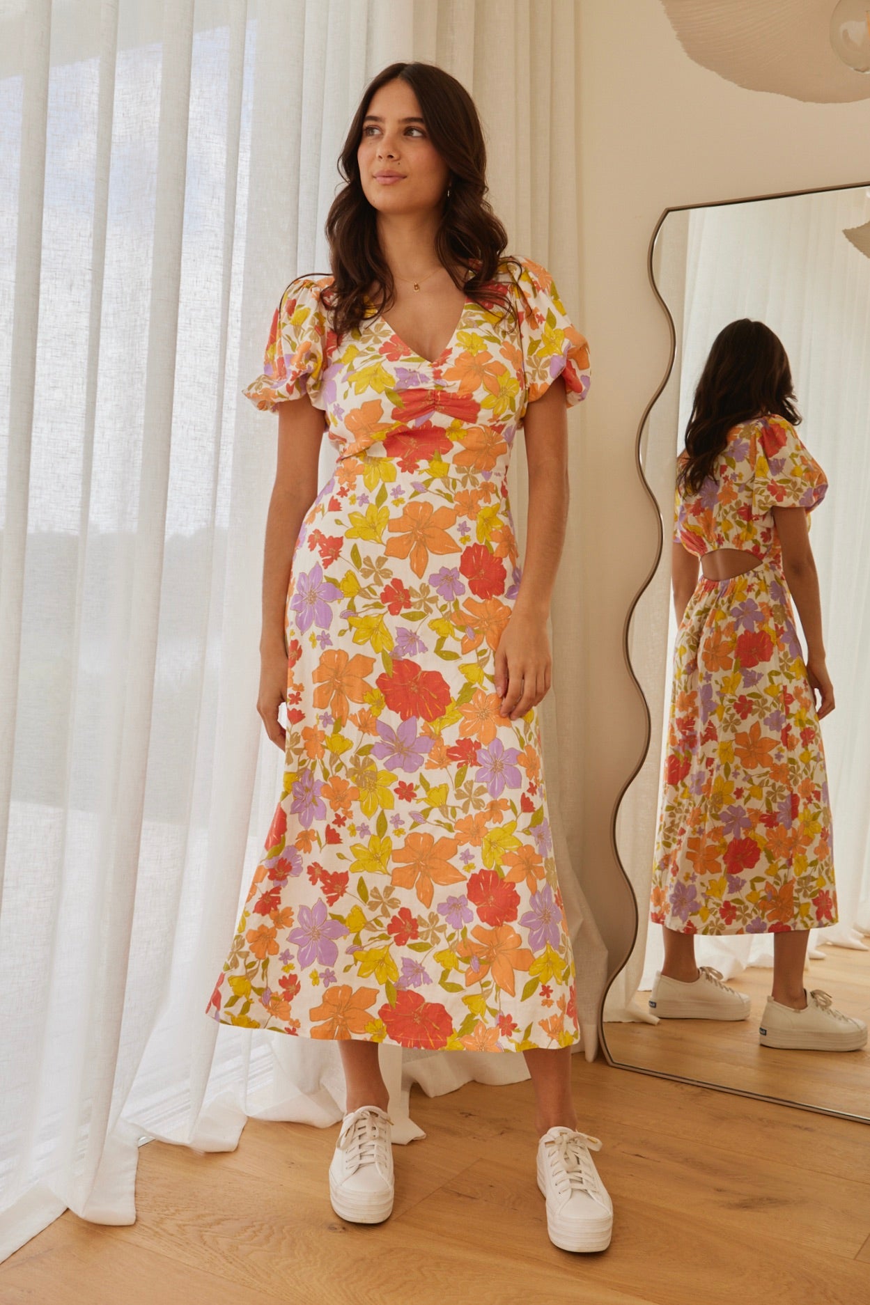 Sold SweetHoney Flair Dress - Clementine Florals 10