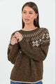 Climate Chocolate Fairisle Detail Mock Neck Jumper