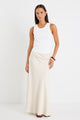 Lagos Natural Linen Blend Bias Maxi Skirt