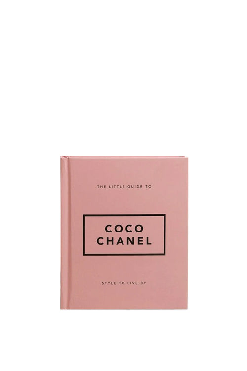 Pink book titled 'The Little Guide to Coco Chanel' on a white background