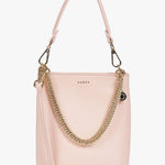 Coco Blush Leather Bucket Bag with Gold Chain