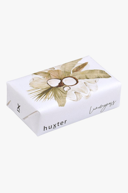 Coconuts + Clamshell White Lemongrass Wrapped Soap Bar HW Beauty - Skincare, Bodycare, Hair, Nail, Makeup Huxter   