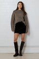 Valid Black Cord Mini Skirt