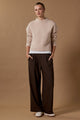 Instinctive Dark Chocolate Wide Leg Elastic Back Pants