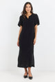 Commend Black Texture Shaped SS Maxi Dress