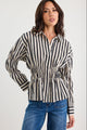 Composite Black Bone Stripe Shirred Body Shirt