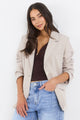 Confine Taupe Buttoned Sleeve Blazer