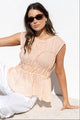 Context Blood Orange Stripe Relaxed Sleeveless Top