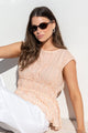 Context Blood Orange Stripe Relaxed Sleeveless Top