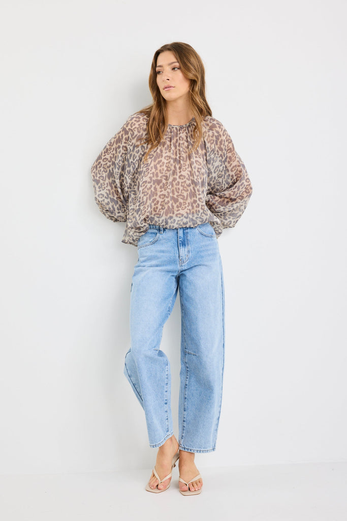 Cosmopolitan Leopard Print Crew Neck Flo | Flo & Frankie