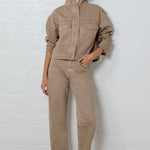 Idolise Taupe Stretch Soft Barrel Jean