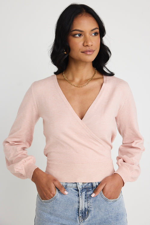 Blush wrap sweater hotsell