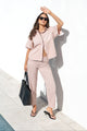 Idolise Pale Pink Stretch Soft Barrel Jeans