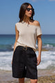 Curated Black Tailored Bermuda Shorts