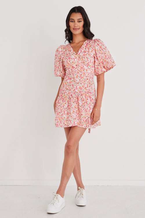 Other stories puff sleeve mini outlet dress in vintage floral print