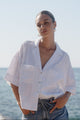 Meander White Linen Boxy SS Shirt