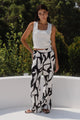 Metropolitan Black Ivory Cutout Print Wide Leg Pants