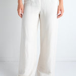 Boulevard Natural Linen Viscose Wide Leg Pants