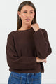 Dawn Dark Chocolate Crochet Knit Jumper