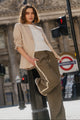 Townie Olive Stripe Side Tape Wide Leg Pants
