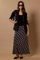 Align Black Chocolate Check Tie Waist Bias Maxi Skirt