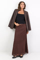 Zeus Chocolate Lace Bias Maxi Skirt