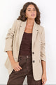 Diploma Taupe Two Button Vent Sleeve Blazer