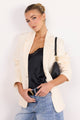 Diploma Vanilla Linen Two Button Vent Sleeve Blazer