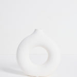 white donut vase