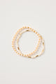 Cream + Gold Double Beaded Bracelet