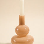 brown glass candle holder