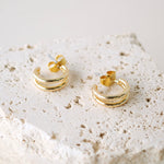 Double Loop Gold Earrings