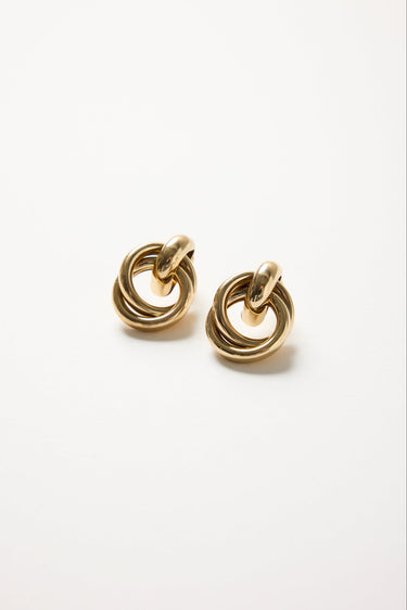 Double Thick Circle EOL Gold Stud Earrings
