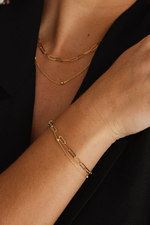 Double Chain Gold Bracelet ACC Jewellery Georgia Mae   