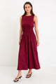 Duchess Burgundy Sleeveless Shirred Waist Maxi Dress