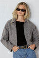 Dune Charcoal Boucle Zip Front Jacket