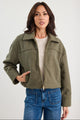 Dune Khaki Boucle Zip Front Jacket